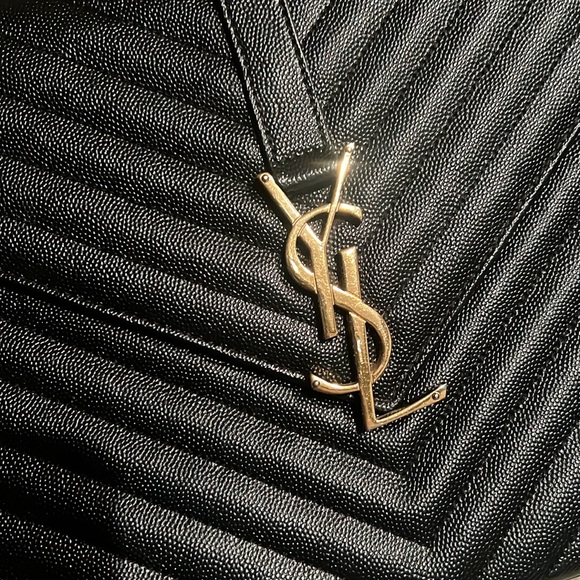 Large YSL pebbled leather black 2 way bag - Picture 2 of 11